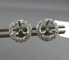 ESTATE .31CT DIAMOND 14KT WHITE GOLD 3 PRONG HALO SOLITAIRE SEMI MOUNT EARRINGS