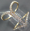 ESTATE LARGE .65CT DIAMOND 18KT YELLOW GOLD 3D V SHAPE DOUBLE ANCHOR RING