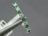 .25CT DIAMOND & AAA EMERALD 18KT WHITE GOLD 2MM SEMI ETERNITY ANNIVERSARY RING