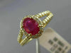 ESTATE 1.55CT DIAMOND & AAA RUBY 14KT YELLOW GOLD 3D FILIGREE ENGAGEMENT RING