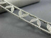 ESTATE WIDE 1.60CT ROUND DIAMOND 14KT WHITE GOLD 3D MULTI LEAF TENNIS BRACELET