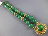 ANTIQUE AAA GREEN JADE 14KT YELLOW GOLD 3D CLASSIC BEADED 2 ROW BRACELET #2631