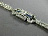 ANTIQUE WIDE 5.30CT OLD MINE DIAMOND & AAA SAPPHIRE PLATINUM FILIGREE BRACELET