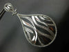 ESTATE LARGE 1.30CT DIAMOND 14K WHITE GOLD 3D TEAR DROP CLIP ON HANGING EARRINGS