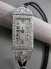 ANTIQUE LARGE 1.72CTW EURO MINE CUT DIAMOND PLATINUM DECO MECHANICAL WATCH #2584