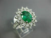 LARGE 2.98CT DIAMOND & AAA EMERALD 14KT WHITE GOLD 3D OVAL HALO ENGAGEMENT RING
