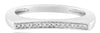 ESTATE .05CT DIAMOND 14KT WHITE GOLD 3D CLASSC ROUND CONCAVE BAR RING