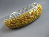 LARGE 17.85CT WHITE & MULTI COLOR DIAMOND 18KT WHITE GOLD CUFF BANGLE BRACELET