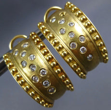 LARGE .70CT DIAMOND 18KT YELLOW GOLD 3D ETOILE UMBRELLA CLIP ON HANGING EARRINGS