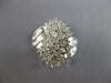 LARGE 1.52CT DIAMOND 14KT WHITE GOLD 3D ROUND & BAGUETTE CLUSTER FLORAL FUN RING