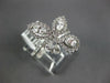 LARGE 1.22CT DIAMOND 18K WHITE GOLD ROUND MARQUISE & PEAR SHAPE FLOWER LOVE RING