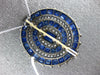 ANTIQUE LARGE 15CT ROSE CUT DIAMOND & SAPPHIRE 14KT GOLD & SILVER BROOCH PENDANT
