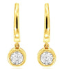 .25CT DIAMOND 14KT YELLOW GOLD 3D CLASSIC SOLITAIRE LEVERBACK HANGING EARRINGS