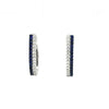 ESTATE .80CT DIAMOND & AAA SAPPHIRE 18KT WHITE GOLD 3D HOOP HANGING EARRINGS