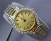 LARGE 2.5CT DIAMOND 14KT 2 TONE GOLD CIRCULAR A QUARTZ SWISS WOMENS WATCH #27368