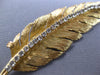 EXTRA LARGE .92CT DIAMOND 14KT YELLOW GOLD 3D HAND CRAFTED LEAF BROOCH PIN