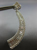 LARGE 2.82CT DIAMOND 18KT WHITE GOLD CLASSIC SQUARE SEMI MOON HANGING EARRINGS