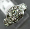 ANTIQUE .70CT OLD MINE DIAMOND 18KT WHITE GOLD 3D FILIGREE ENGAGEMENT RING #1563