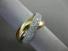 ESTATE LARGE 1.32CT DIAMOND 14KT WHITE YELLOW & ROSE GOLD 3D TRINITY LOVE RING