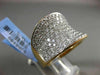 ESTATE MASSIVE 2.74CT DIAMOND 18KT YELLOW GOLD MULTI ROW 3D HEART FUN RING