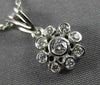 ESTATE .20CT DIAMOND 14KT WHITE GOLD 3D FLOWER BEZEL FLOATING PENDANT #25926