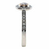 .84CT WHITE & PINK DIAMOND 18KT WHITE & ROSE GOLD HALO FILIGREE BEZEL LOVE RING