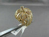 ANTIQUE WIDE  1.60CT DIAMOND 18KT YELLOW GOLD 3D OPEN FILIGREE FLOWER LEAF RING