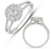 ESTATE .70CT DIAMOND 14KT WHITE GOLD 3D CLASSIC FLOWER INVISIBLE LOVE RING
