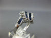 1.20CT DIAMOND & AAA SAPPHIRE 14KT WHITE GOLD 3D ROUND & BAGUETTE LEAF LOVE RING