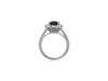 LARGE GIA CERTIFIED 4.0CT DIAMOND & AAA SAPPHIRE 14K WHITE GOLD ENGAGEMENT RING