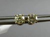 ESTATE .87CT ROUND DIAMOND 14KT YELLOW GOLD 4 PRONG SOLITAIRE STUD EARRINGS