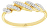 ESTATE .10CT DIAMOND 14KT YELLOW GOLD 3D MULTI BAR DIAGONAL FUN RING