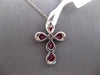1.17CT DIAMOND & AAA RUBY 18KT WHITE GOLD 3D PEAR SHAPE CROSS FLOATING PENDANT