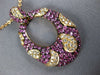 LARGE 2.63CT DIAMOND & AAA PINK SAPPHIRE 18KT ROSE GOLD 3D OVAL LEAF FUN PENDANT