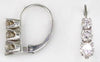 1.0CT DIAMOND 14KT WHITE GOLD 3 STONE CLASSIC JOURNEY LEVERBACK HANGING EARRINGS