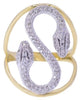 ESTATE WIDE .54CT DIAMOND 18KT 2 TONE GOLD 3D DOUBLE SNAKE INFINITY FUN RING