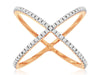 ESTATE .25CT DIAMOND 14KT ROSE GOLD 3D CLASSIC CRISS CROSS INFINITY LOVE RING
