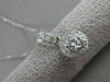 ANTIQUE .47CTW DIAMOND SOLITAIRE 14K WHITE GOLD PENDANT + CHAIN