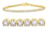 ESTATE 7.0CT DIAMOND 14KT YELLOW GOLD 3D ROUND 4 PRONG ETERNITY TENNIS BRACELET