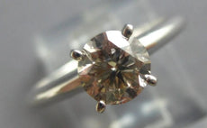 .90CT CHOCOLATE FANCY DIAMOND 14KT WHITE GOLD 3D ROUND SOLITAIRE ENGAGEMENT RING