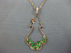 1.53CT DIAMOND & AAA TSAVORITE 14KT ROSE GOLD FLOWER TEAR DROP FLOATING PENDANT