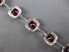 LARGE 9.47CT DIAMOND & AAA GARNET 14KT WHITE GOLD CUSHION & ROUND HALO BRACELET