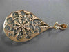 ANTIQUE MASSIVE .67CT DIAMOND 18KT ROSE GOLD 3D FLORAL FILIGREE HANGING EARRINGS