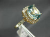 ESTATE LARGE 4.05CT DIAMOND & AAA AQUAMARINE 14K ROSE GOLD 3D ENGAGEMENT RING