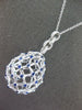 EXTRA LARGE 9.40CT DIAMOND & AAA SAPPHIRE PLATINUM 3D LOVE KNOT FLOATING PENDANT