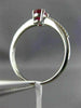 ESTATE .46CT DIAMOND & AAA RUBY 18KT WHITE GOLD OVAL FRIENDSHIP ENGAGEMENT RING