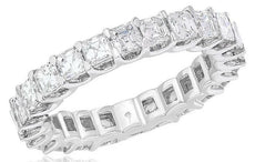 2.66CT DIAMOND 18KT WHITE GOLD ASSCHER CUT SHARE PRONG ETERNITY ANNIVERSARY RING