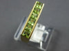 1.07CT DIAMOND & AAA GREEN AMETHYST 18K YELLOW GOLD SQUARE FILIGREE CHANNEL RING