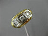 ANTIQUE .45CT DIAMOND 14KT WHITE & YELLOW GOLD 3 STONE FILIGREE LOVE RING #2114