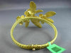 ESTATE EXTRA LARGE .28CT DIAMOND & AAA EMAMEL 18K YELLOW GOLD 3D BANGLE BRACELET